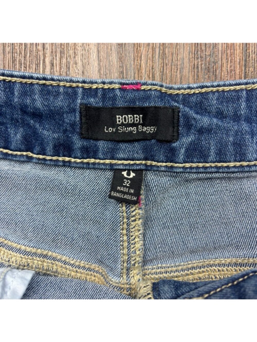 True Religion Bobbi Low Slung Baggy Wide Leg Jeans Medium Wash Size 32 - Picture 5 of 11
